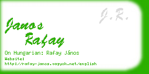 janos rafay business card
