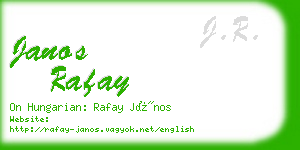 janos rafay business card
